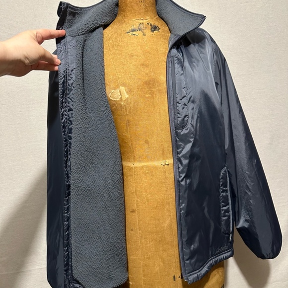 L.L. Bean Fleece Lined Nylon Warmup Jacket Men's Large - Picture 6 of 9